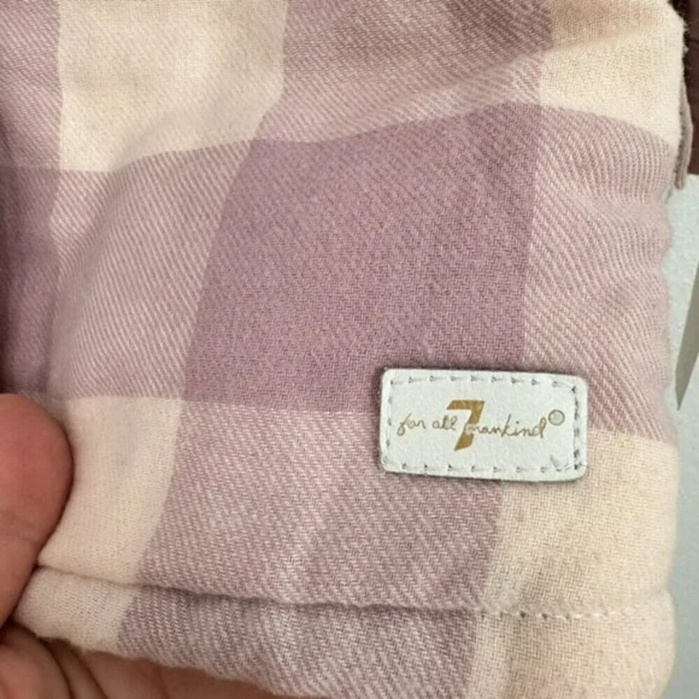7 For All Mankind Pink Plaid Fleece Sherpa Shacket for Girls Fall Adorable 18M